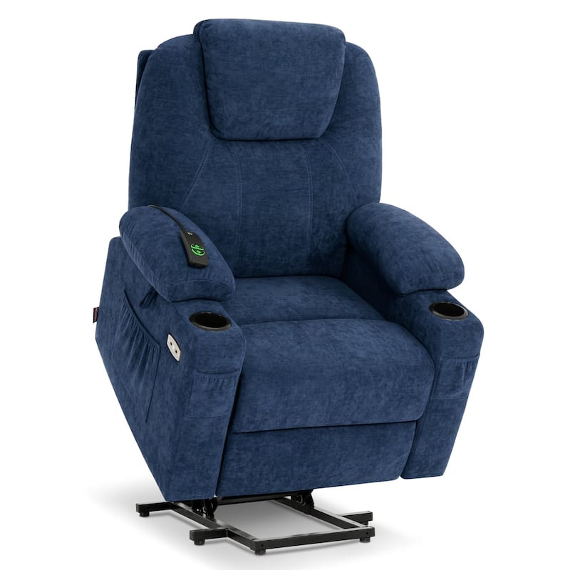 Power Lift Recliner Chair for Elderly, Massage and Heat, Fabric