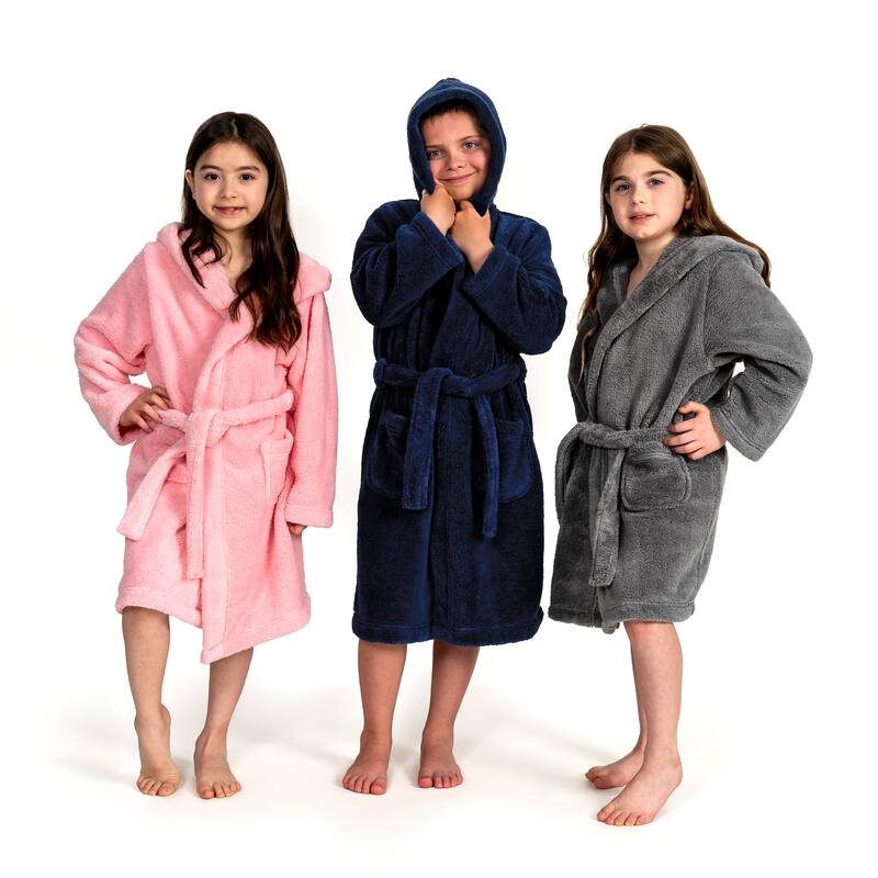 Sweet Kids 100% Polyester SUPER PLUSH Double Brushed Hooded Bathrobe