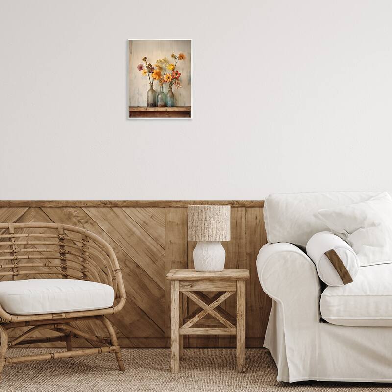 Stupell Rustic Spring Flowers Shelf Wall Plaque Art Design By Arlington Prints