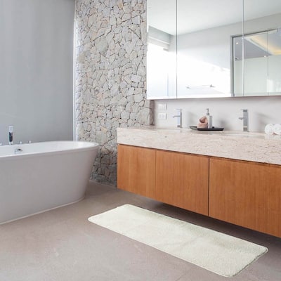 Microfiber Polyester Double Sink Bath Mat Runner - 48"L x 20"W