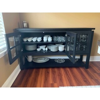 Copper Grove Wilbur Contemporary Walnut Buffet Table Walnut 59 W X 15.7 D X 35 H Walnut Finish