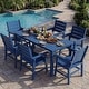 preview thumbnail 13 of 11, WINSOON 7-Piece HIPS All Weather Outdoor Patio Dining Sets with Umbrella Hole, 1-Table and 6-Chairs Navy