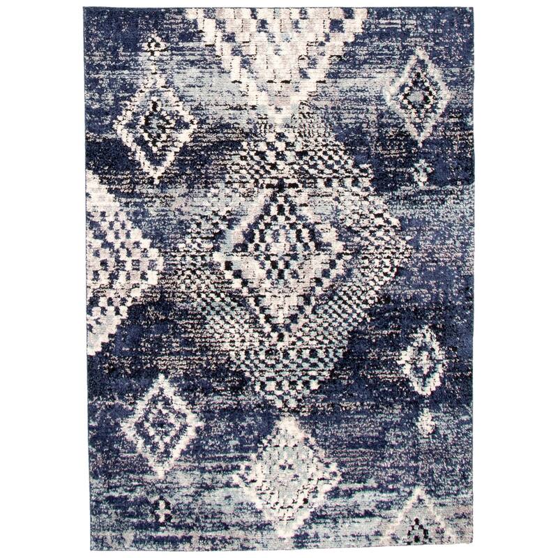 ECARPETGALLERY Morocco Mosaique Southwestern Rug - 5'3" x 7'3" - Navy Blue