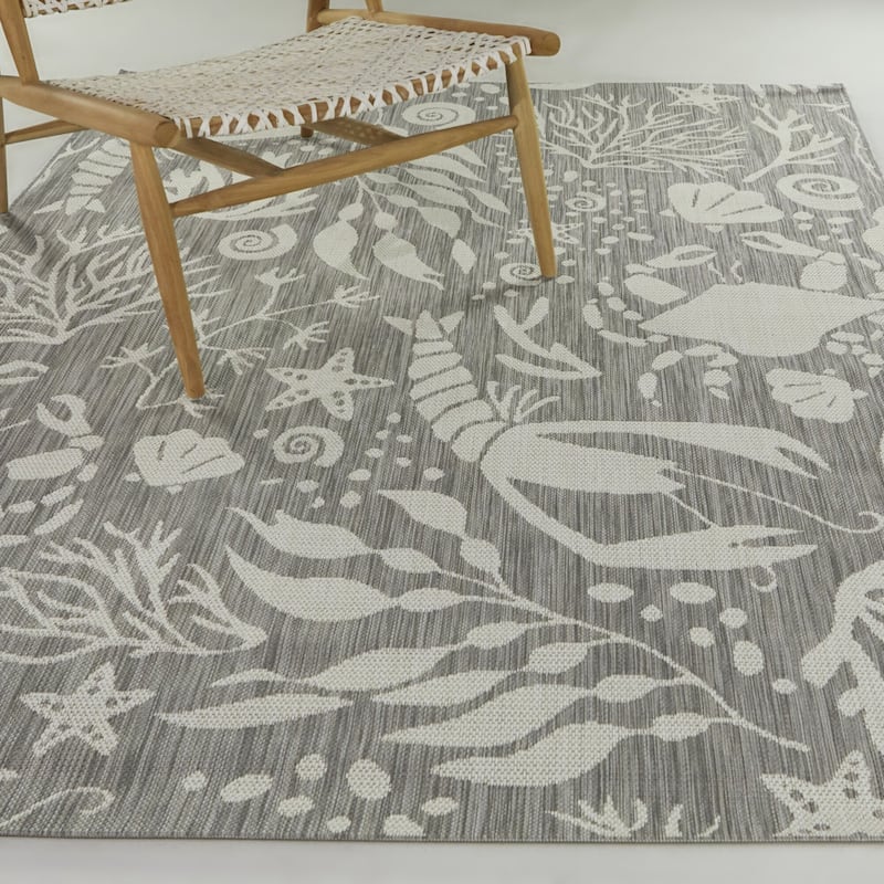 Ariel Tropical Coastal Indoor/Outdoor Area Rug