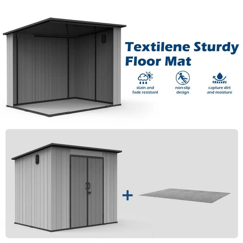 Domi Outdoor Resin Storage Shed, Waterproof Plastic Garden Shed with Lockable Door, Windows & Vents, Outside Tool Storage Shed