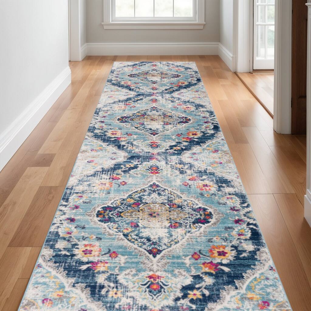 HomeRoots Oriental Transitional Runner Area Rug - 192 in. x 27 in. x 0.4 in.