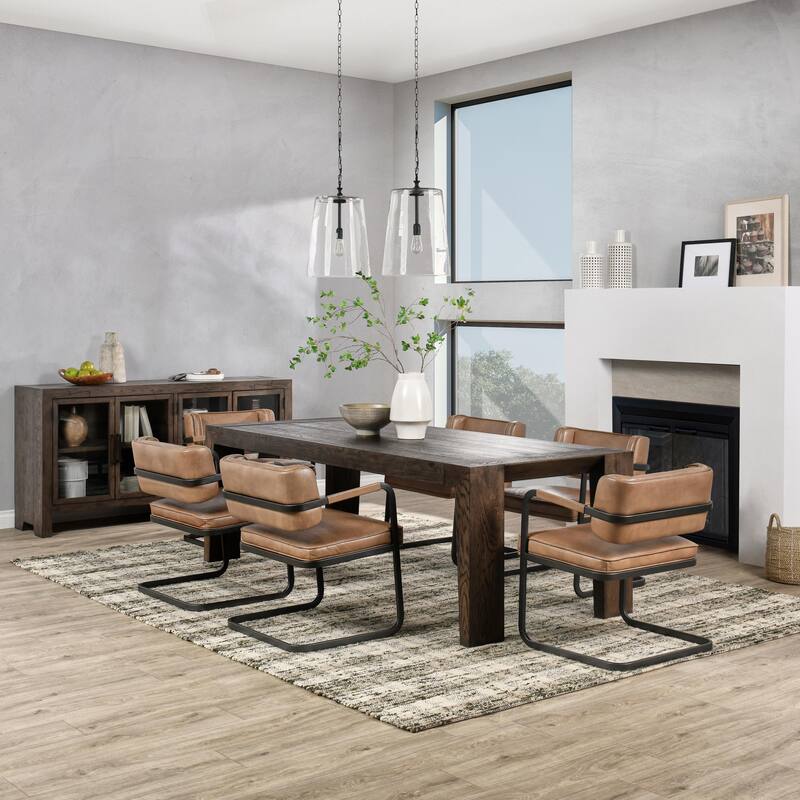 Classic Home Troy 89" Reclaimed Oak Dining Table - Brown - Brown