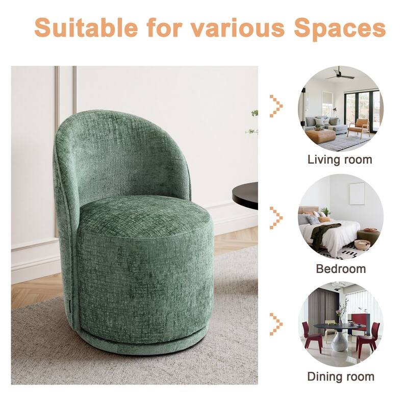 UIXE Modern Upholstered Swivel Armless Side Dining Chairs