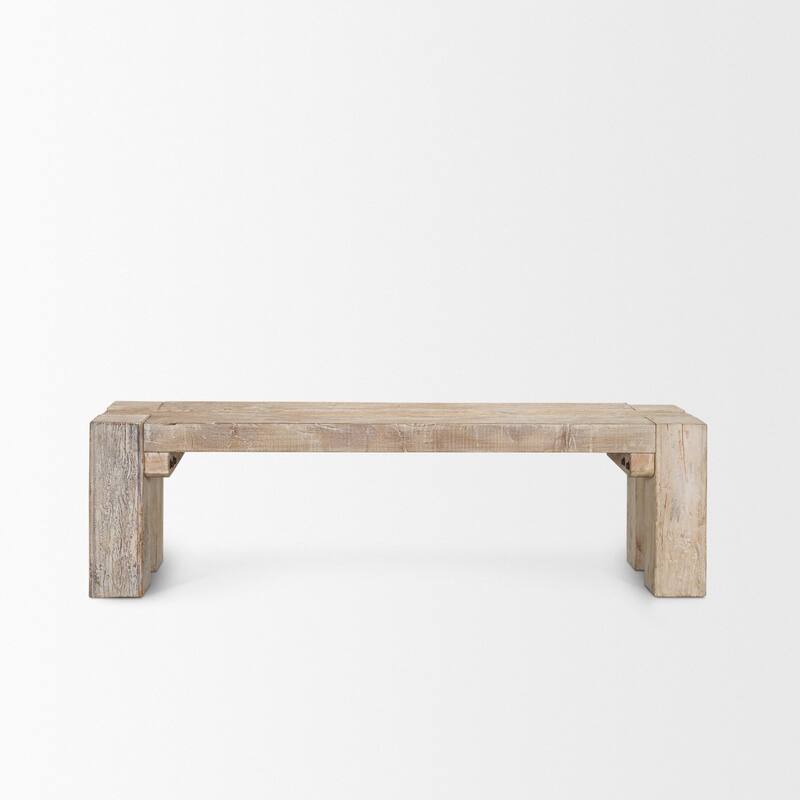 McArthur 64" Whitewash Reclaimed Wood Bench - 64.0L x 16.0W x 18.0H