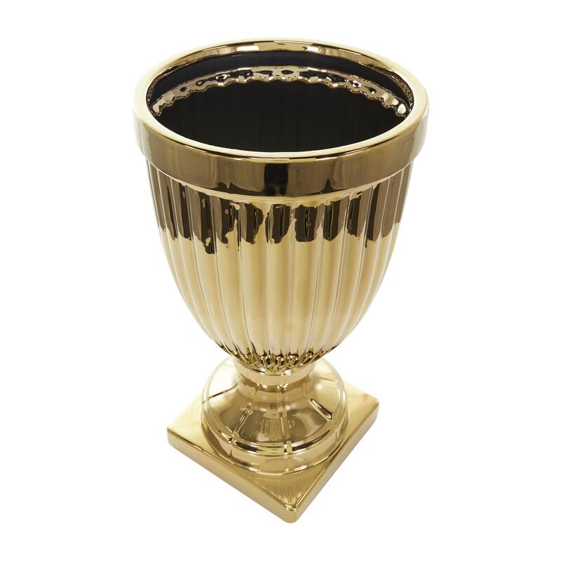 Ceramic Living Room Decorative Jars with Grooves and Lid - Gold, Silver, Black, White - Roche River Decor