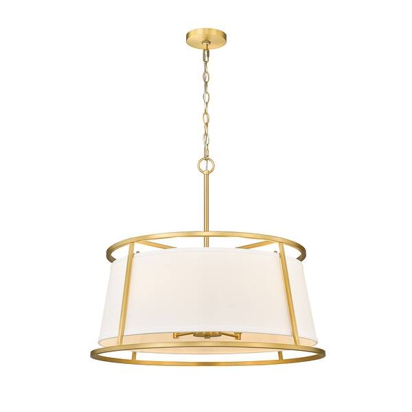 slide 2 of 8, Lenyx Pendant 6 Light Pendant - Rubbed Brass