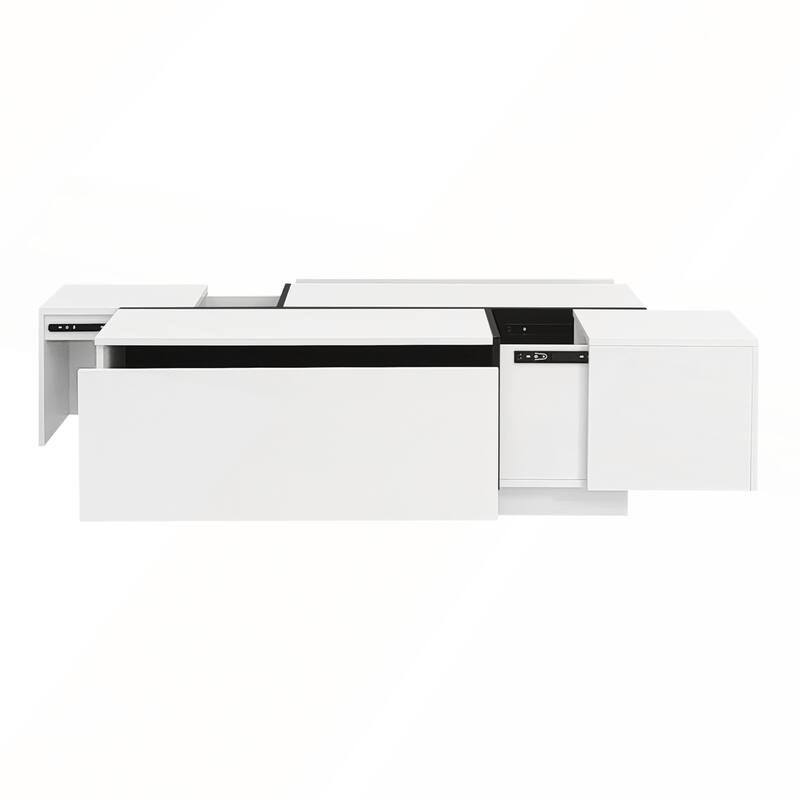 Extendable Coffee Table with High-Gloss Finish