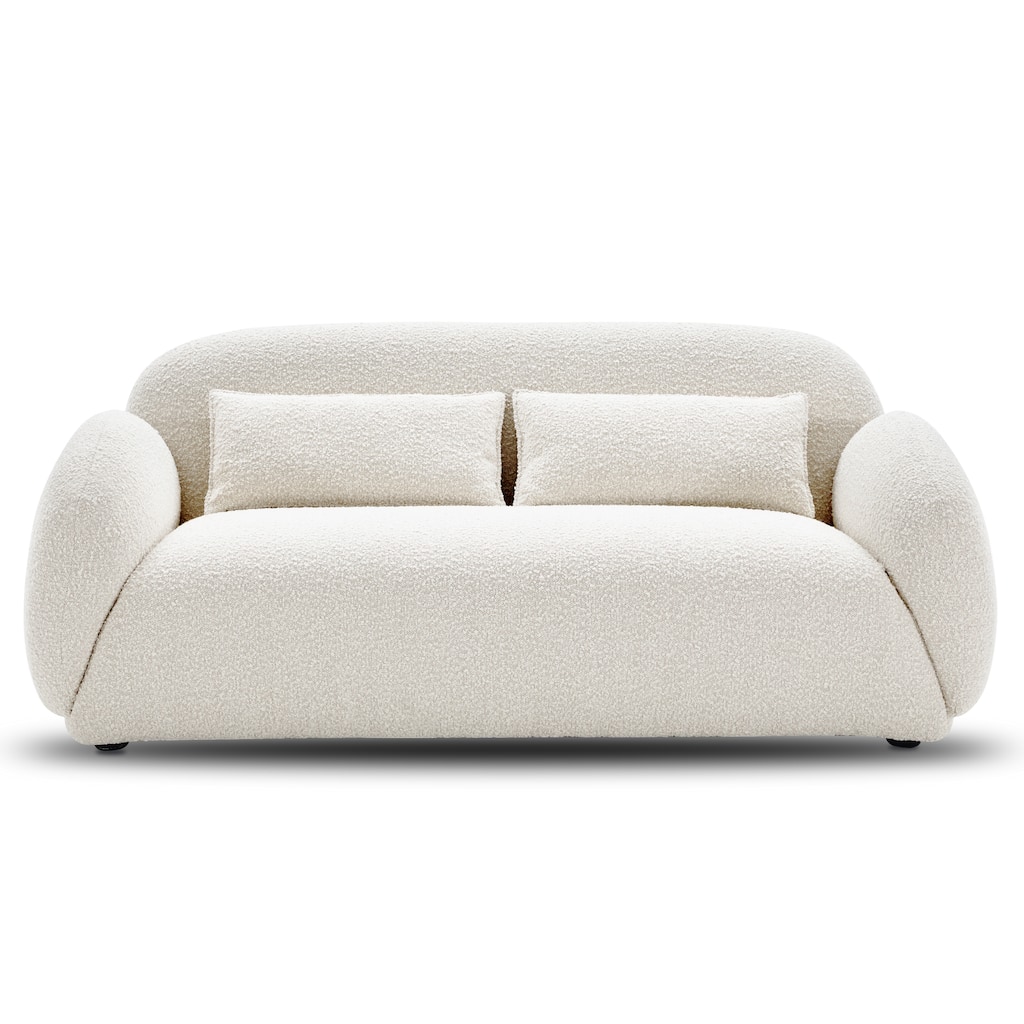 Poly & Bark Nube 67" Fabric Sofa in Crema White Boucle