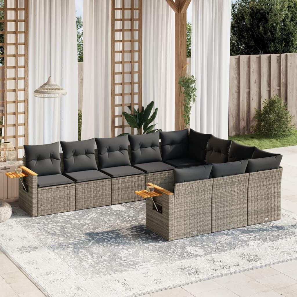 vidaXL Garden Sofa Set Grey - 24.4 x 33.5 x 27.2