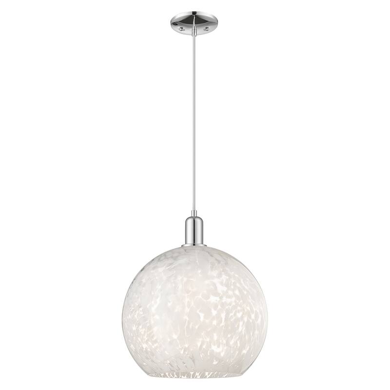Innovations Lighting Endless Possibilities Arcadia - White Mouchette - 1 Light 14" Cord Hung Mini Pendant - Polished Chrome