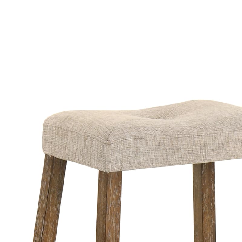 Rustic Backless Counter Stool Set Of 2-25 Inch Wooden Farmhouse Barstool With Leather Seat,Distressed Finish & Sturdy Frame