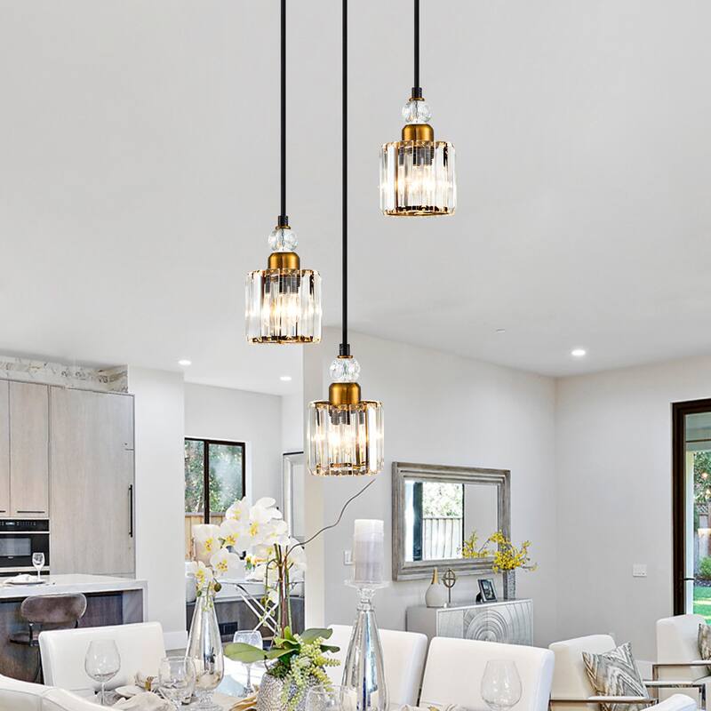 OYIPRO 3/5-Light Cluster Crystal Chandelier Kitchen Island Pendant Light