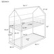 preview thumbnail 9 of 8, Metal Twin House Bunk Bed with Ladder - White Finish, No Box Spring Needed