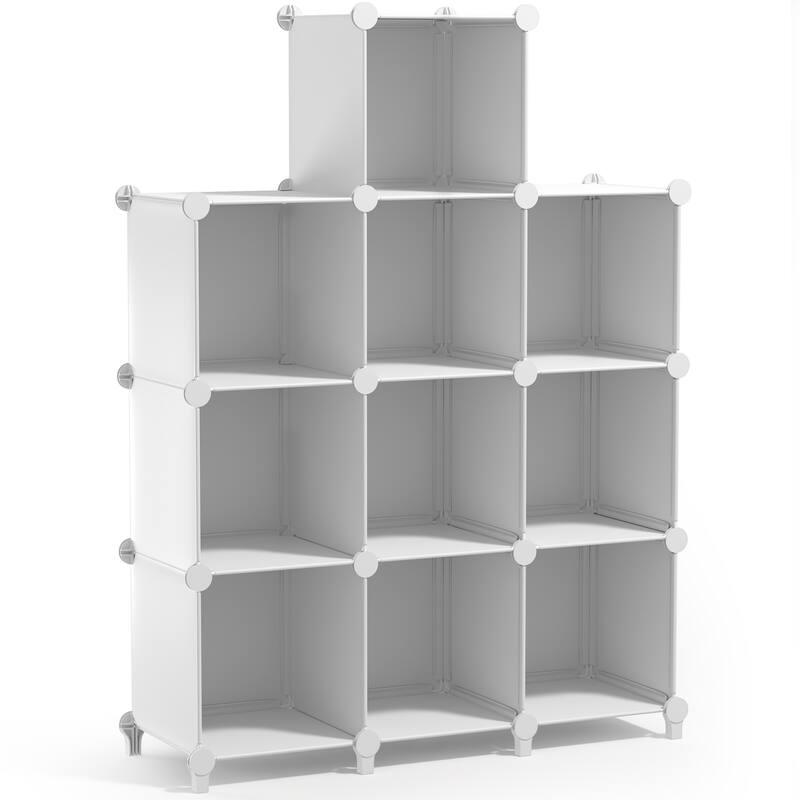 Sorbus Cube Storage Organizer – Waterproof Cubby Shelf for Closet, Toys, Books, Shoes, Décor – Space-Saving Bookshelf - 10 Pack - White