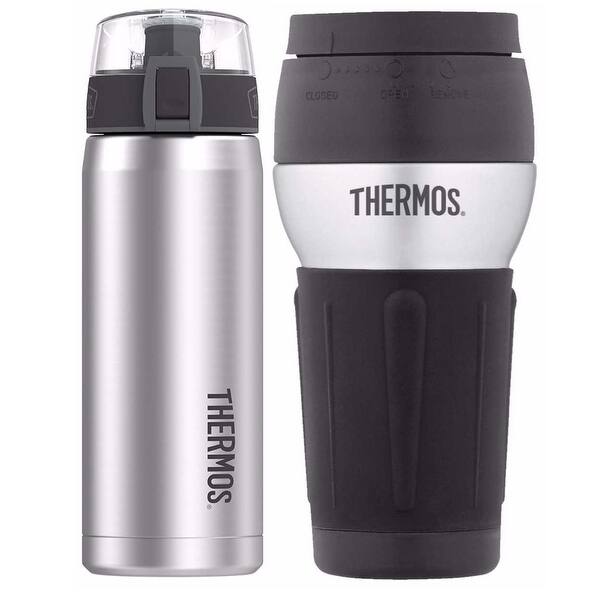 Shop Thermos Vacuum Insulated 18oz Hydration Bottle And 14 Ounce Travel Tumbler Overstock 22077077
