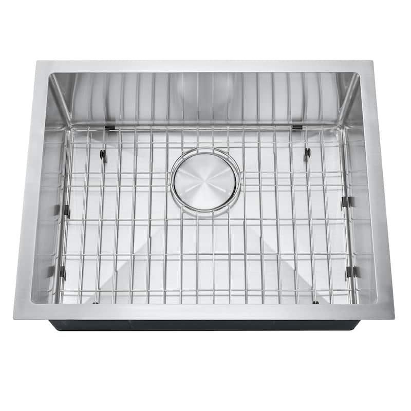 304 Premium Stainless Steel Single Bowl Undermount 23'' x 18'' x 9'' Handmade Kitchen Sink Combo With Faucet - 18*25.78*9