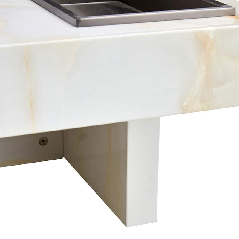 Modern Coffee Table, Simple Coffee Table, Multifunctional Coffee Table, Imitation Marble Coffee Table, for Living Room