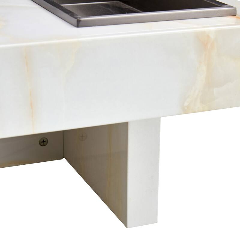 Modern Imitation Marble Coffee Table Simple Coffee Table Multifunctional Coffee Table, for Living Room