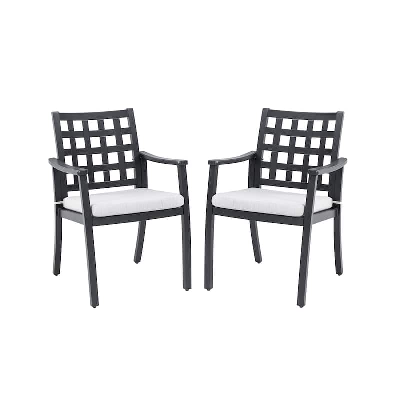 Modern Patio 2-Piece Dining Chairs with Sunbrella Fabric Cushion