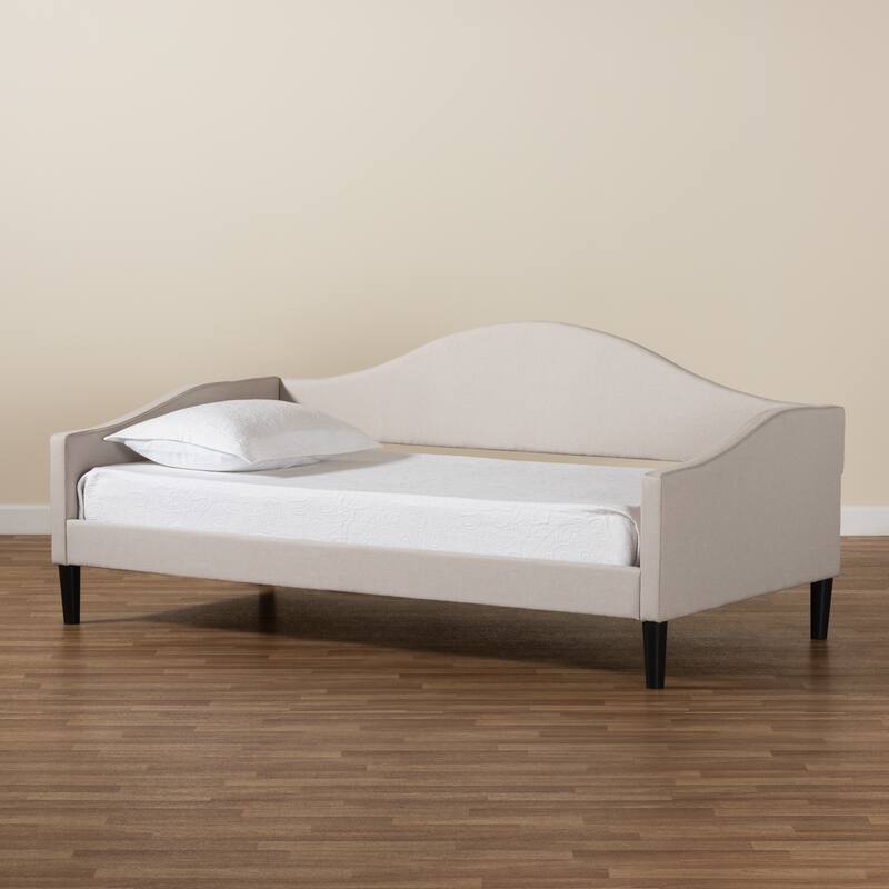 Milligan Modern & Contemporary Beige Fabric Upholstered Wood Daybed