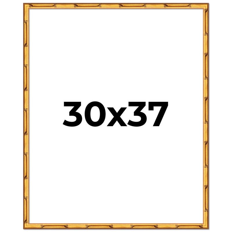30x37 Frame Gold Bamboo Solid Wood Picture Frame | 1 Inch Moulding