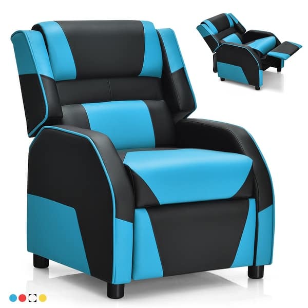 slide 2 of 53, Gymax Gaming Recliner Sofa PU Leather Armchair for Kids Youth w/