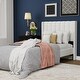 preview thumbnail 75 of 88, AUFANK Upholstered Platform Bed Frame with Headboard Wooden Slats Support White - Twin