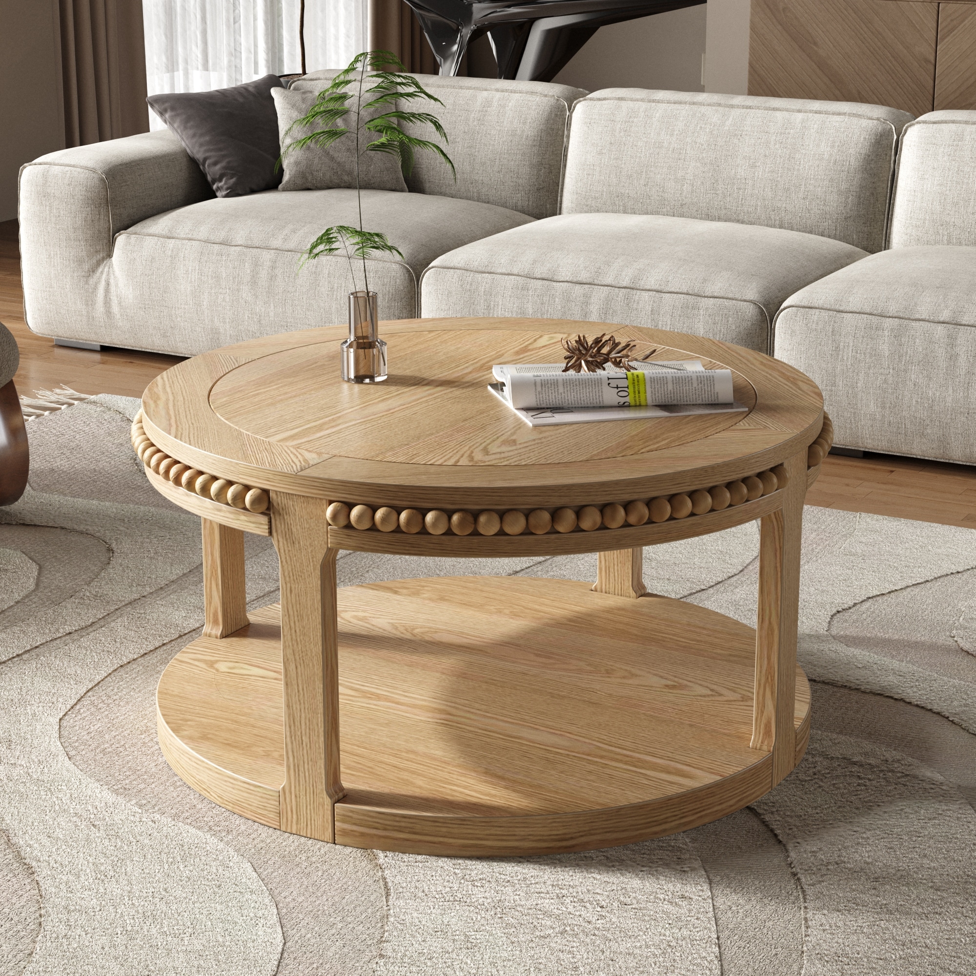 Wood Coffee Table Sofa Table with Open Shelf, Rustic End Table Side Table Cocktail Table Accent Table