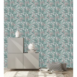 Red and Pink Flowers Wallpaper Peel and Stick and Prepasted - Bed Bath ...