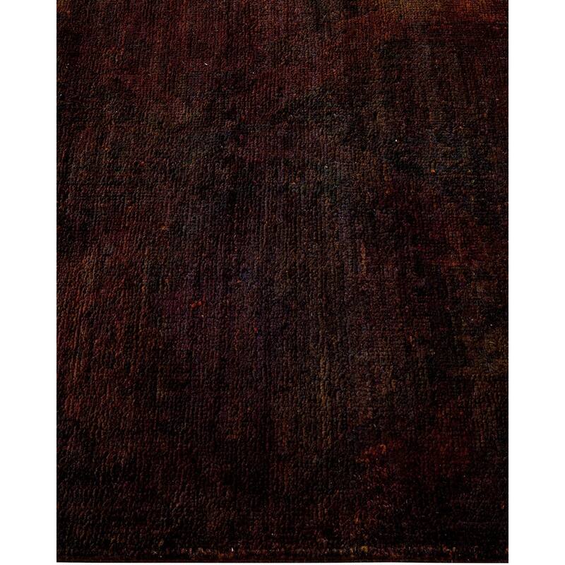 Overton Hand Knotted Wool Vintage Inspired Modern Contemporary Modern Brown Runner Rug - 2' 6" x 8' 2"