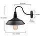 preview thumbnail 7 of 6, Modern Industrial 1-Light Black Metal Barn Wall Sconce Light
