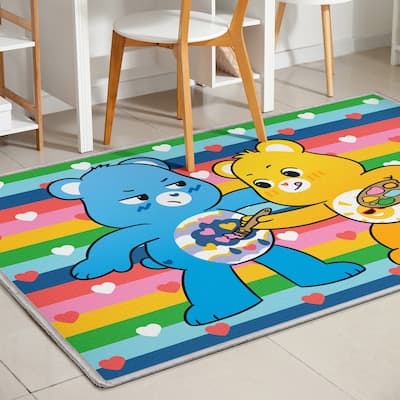 Well Woven Care Bears Painting Season Blue Multicolor Area Rug