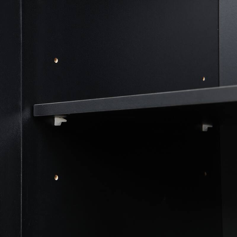 79" Tall Modern Hall Tree with Shoe Storage, 4-in-1 Entryway Bench with 6 Cabinets, 4 Coat Hooks & Adjustable Shelf