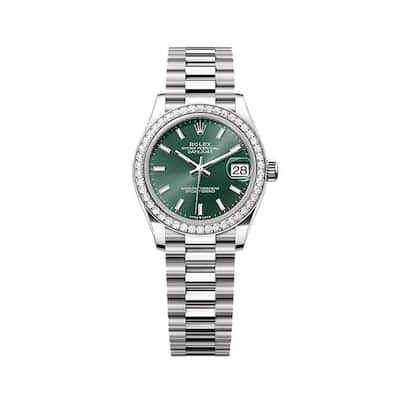 Rolex Pre-Owned White Gold Datejust Women's Watch - White Gold and Diamonds - 31mm