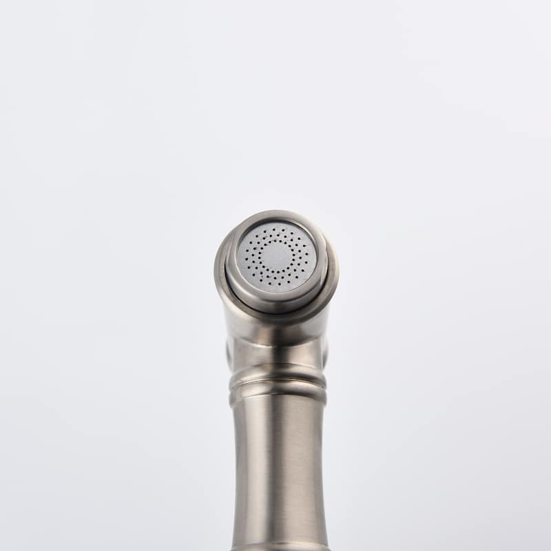 Two-Handles Bridge Kitchen Faucet with Side Sprayer