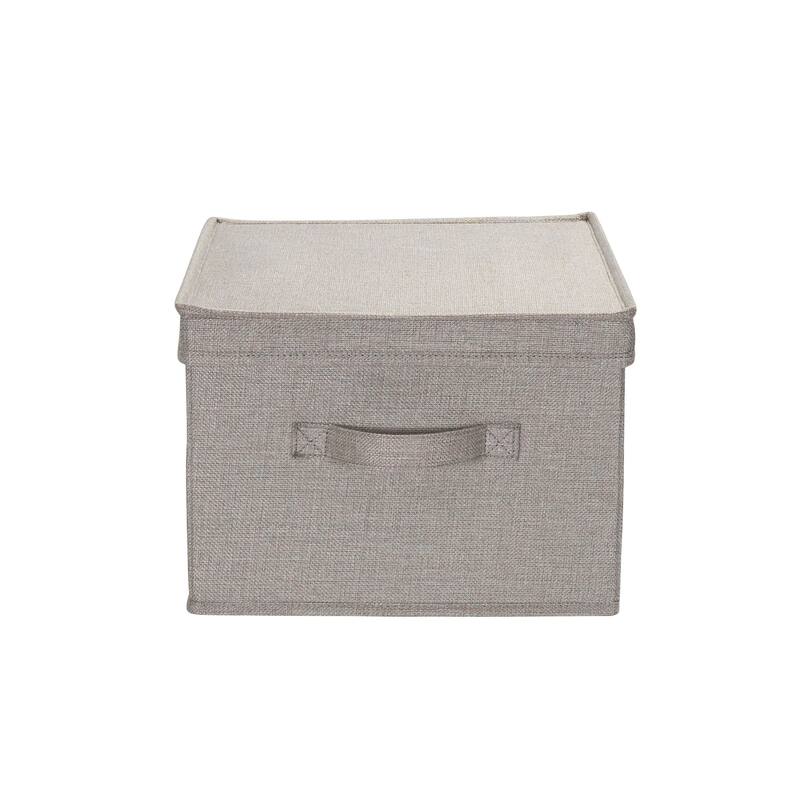 Household Essentials Canvas Storage Bins with Removable Lids (Set of 2)