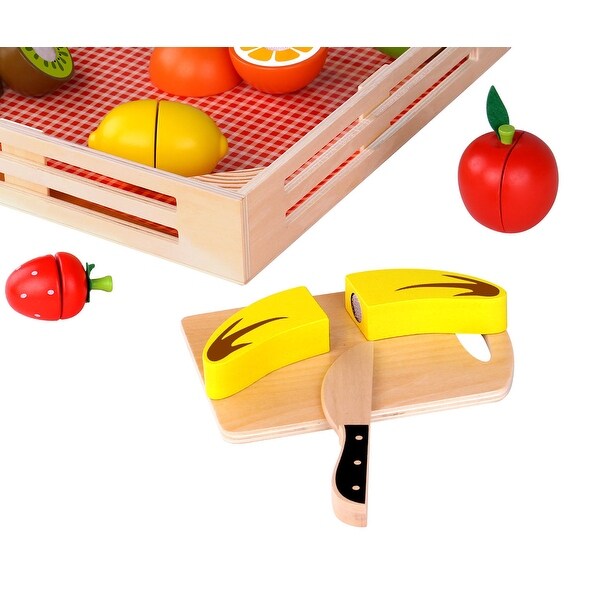 wooden cutting fruit set