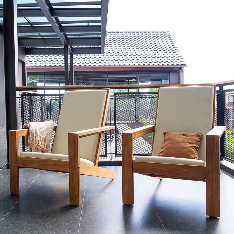 Cambridge Casual Logan 4-piece Teak Patio Conversation Set with Cushion