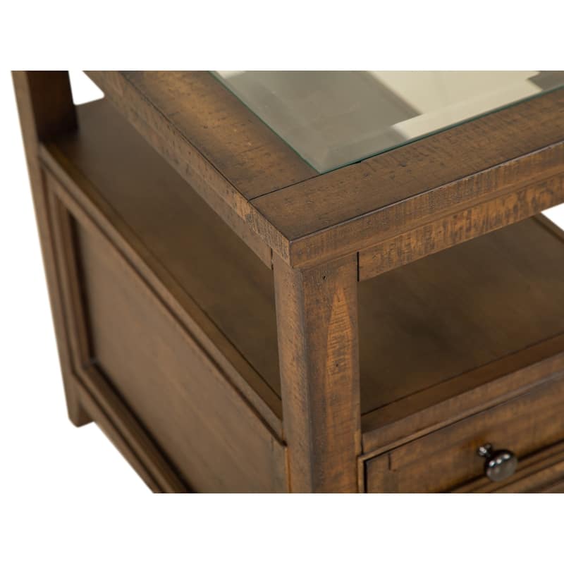 Magnussen Home Bay Creek Toasted Nutmeg Chairside End Table - 15''W x 24''D x 24''H