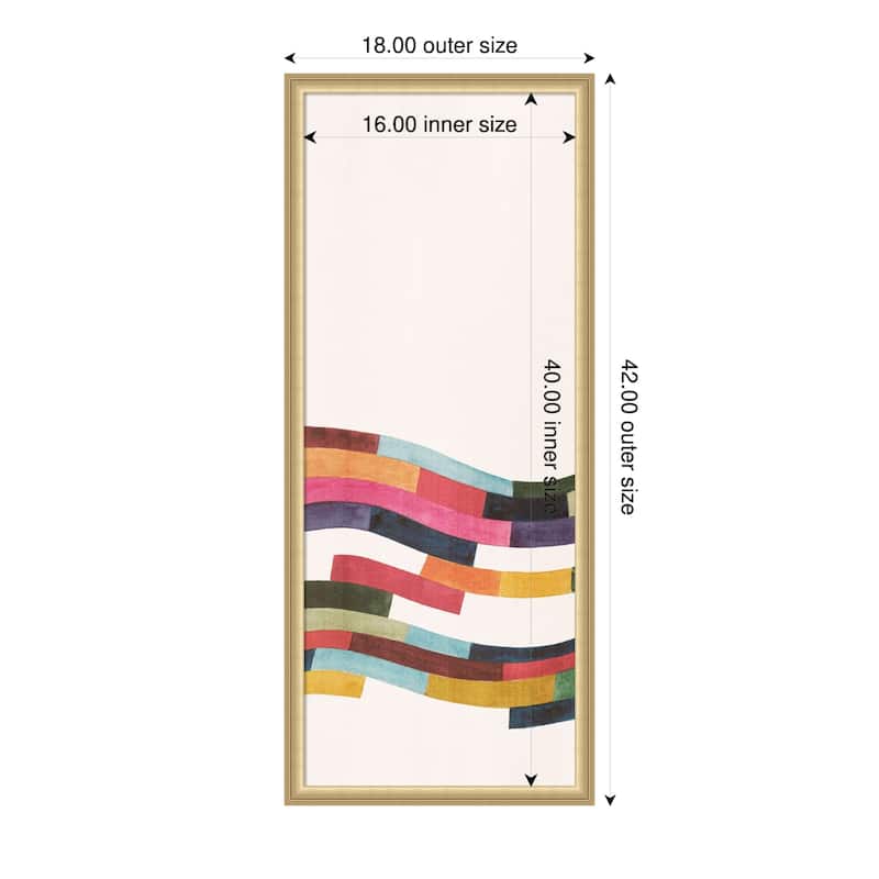 Amanti Art Framed Fabric Pinboard Rainbow Brick Road II by Grace Popp Printed Bulletin Board - Board Size 16 x 40