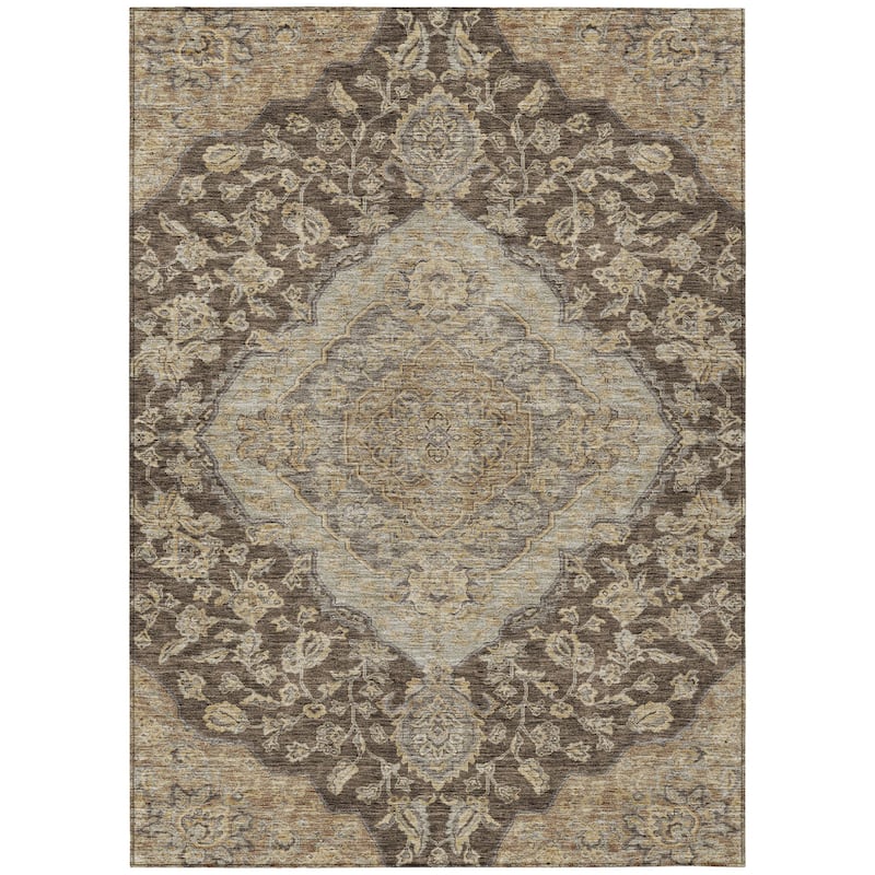 HomeRoots Oriental Traditional Rectangle Outdoor Rug
