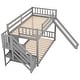 preview thumbnail 8 of 24, Artsy Twin over Twin Bunk Bed with Convertible Slide and Stairway, Space-saving Low Bunk Design, Sturdy and Long-lasting, Gray