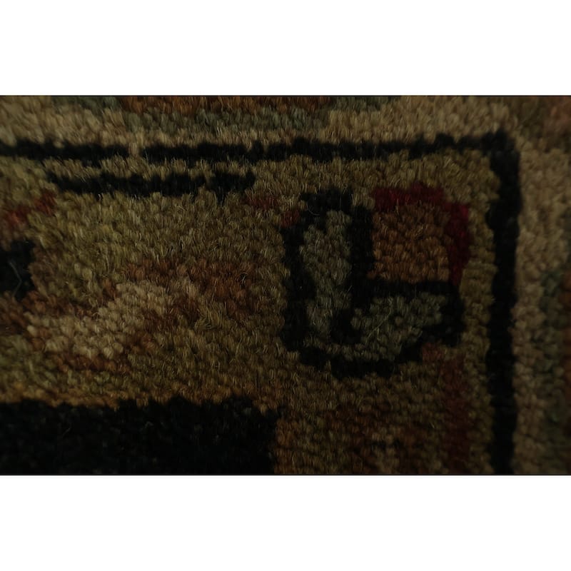 Hand Knotted Oriental 100% Wool Carpet Traditional All-Over Black Agra Area Rug - 8' 8'' X 5' 8''