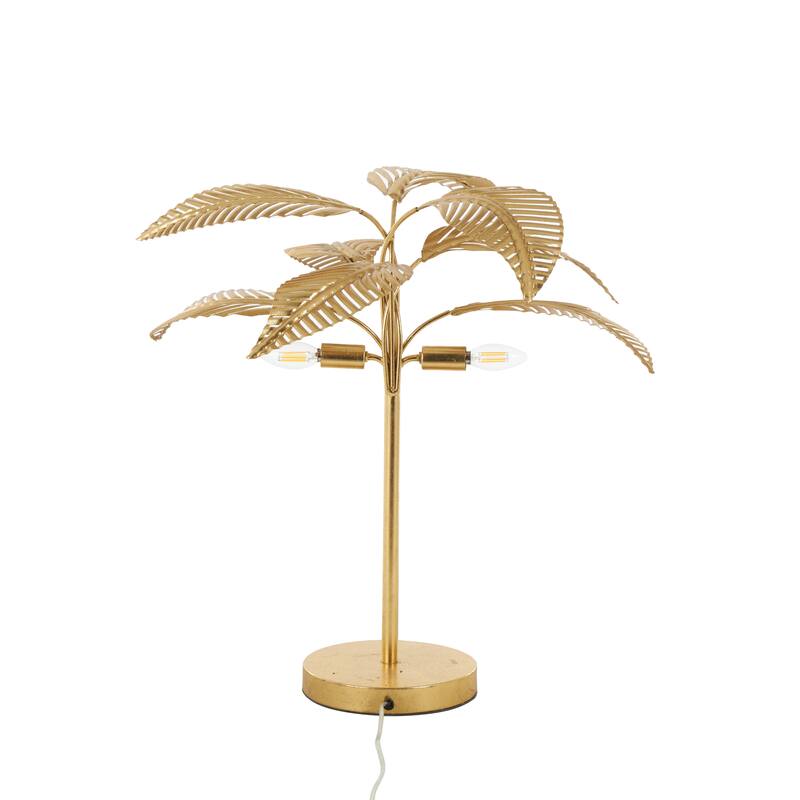 Metal Tree Table Lamp or Floor Lamp with Round Base - Gold - Roche River Decor