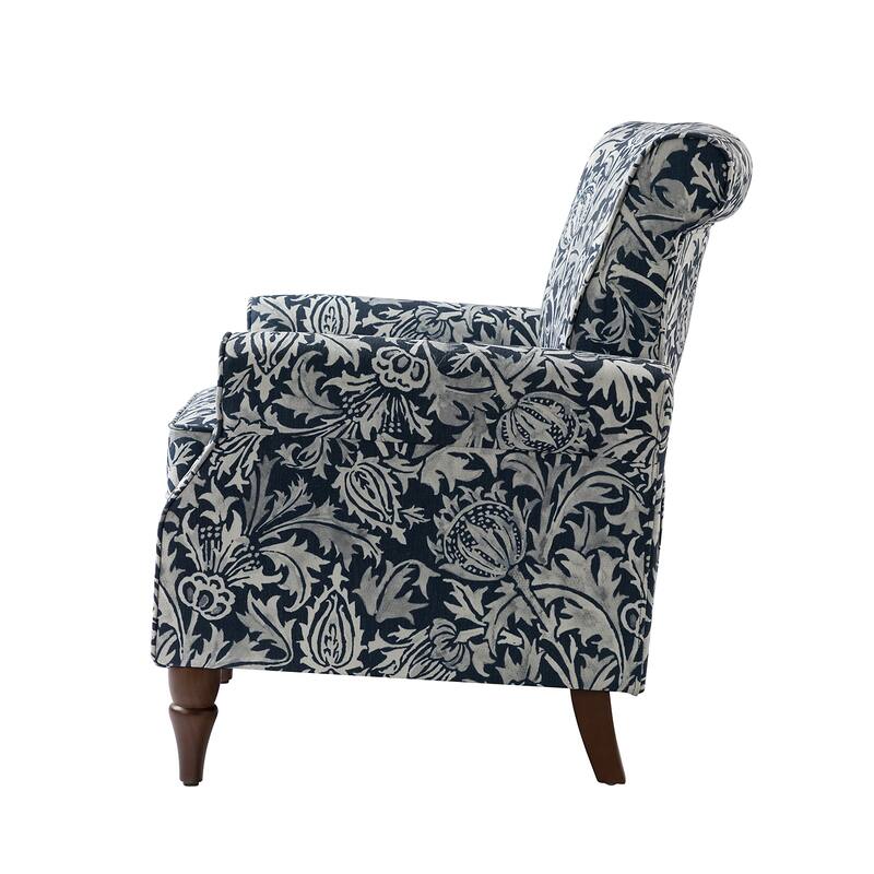 Nyctelius Nailhead Trim Traditional Accent Armchair with Rolled Arms by HULALA HOME